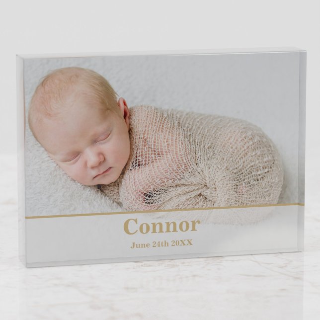 Elegant Modern Birth Announcement Photo Block (Creator Uploaded)