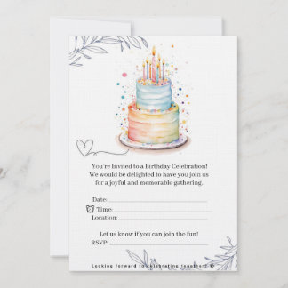 Elegant Modern Birthday Invitation Card