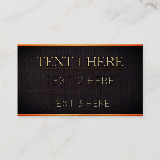 Elegant Modern Black and Gold Business Card (Front)