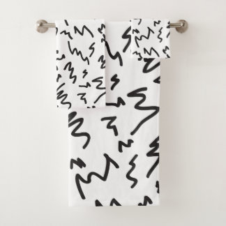 Elegant modern black and white bath towels