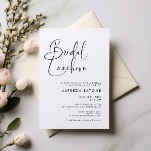 Elegant & modern black and white Bridal luncheon Invitation