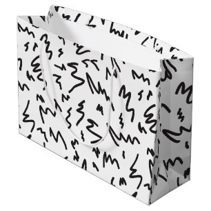 Elegant modern black and white gift bag