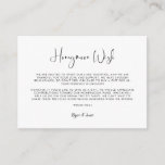 Elegant & Modern Black and White Honeymoon wish Enclosure Card<br><div class="desc">A modern typography and a classic black and white theme for your wedding stationery: choose this simple and elegant wedding suite. Fully customisable: you can change the background as well as the text colour as you like.</div>