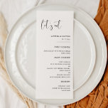 Elegant & modern black and white Let's eat wedding Menu<br><div class="desc">Let's eat! Wedding or reception party menu. A modern typography and a classic black and white theme for your wedding stationery: choose this simple and elegant wedding suite. Fully customizable: you can change the background as well as the text color as you like.</div>