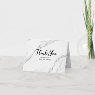 Elegant Modern Black and White Marble Wedding Thank You Card