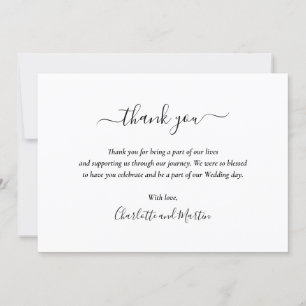Elegant Modern Black and White Thank You Card