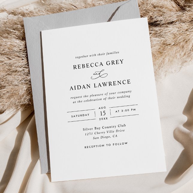 Elegant Modern Black and White Wedding Invitation (Creator Uploaded)
