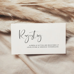 Elegant & modern black and white wedding registry enclosure card
