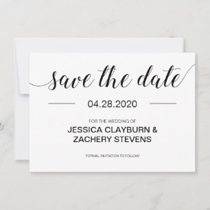 Elegant Modern Black and White Wedding Save The Date