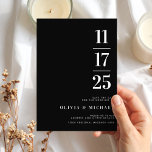 Elegant Modern Black and White Wedding Save The Date<br><div class="desc">Elegant Modern Black and White Wedding Save the Date</div>