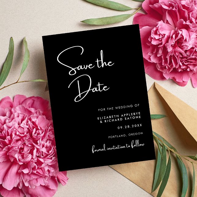 Elegant & Modern Black and White Wedding Save The Date (Creator Uploaded)