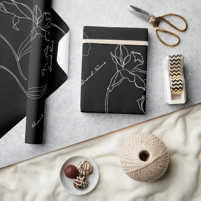Elegant Modern Black And White Wrapping Paper (Crafts)