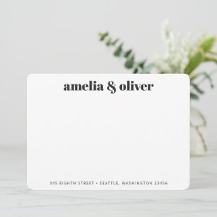 Elegant Modern Black Bold Name Address Custom Card