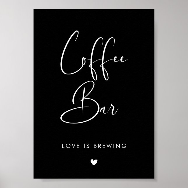 Elegant & Modern Black Coffee Bar sign (Front)