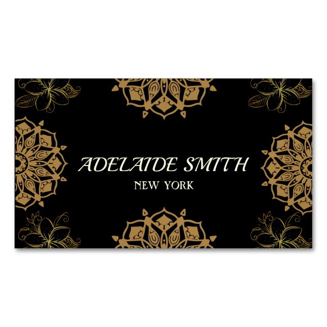 elegant modern black gold business card (Front)