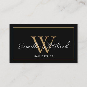 Elegant Modern Black Gold  Business Card