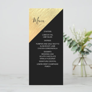Elegant Modern Black & Gold Foil Wedding Menu