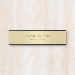 Elegant Modern Black Gold Glamour Template Door Sign