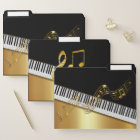 Elegant Modern Black Gold Music Notes,Piano Keys