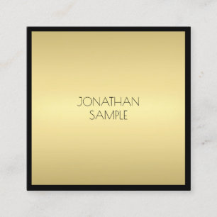 Elegant Modern Black Gold Sophisticated Glam Luxe Square Business Card