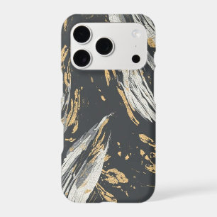 Elegant Modern Black, Gold & White Abstract Art