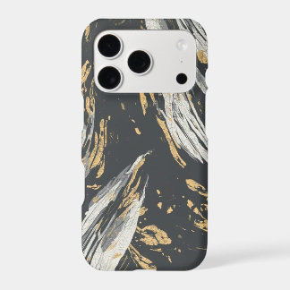 Elegant Modern Black, Gold & White Abstract Art