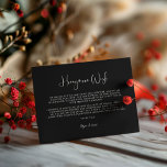 Elegant & Modern Black Honeymoon wish Enclosure Card<br><div class="desc">A modern typography and a classic black theme for your wedding stationery: choose this simple and elegant wedding suite. Fully customisable: you can change the background as well as the text colour as you like.</div>