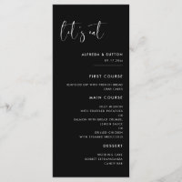 Elegant & modern black Let's eat wedding