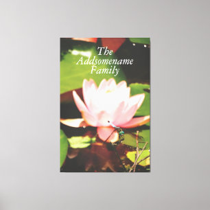 Elegant Modern Black Photo Family Floral Script Canvas Print