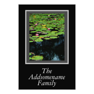 Elegant Modern Black Photo Family Floral Script Print