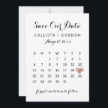 Elegant Modern Black Rose Gold Heart Calendar Save The Date<br><div class="desc">This elegant, minimalist, and modern wedding save the date card is perfect for the contemporary couple. It features cute and chic cursive black typography with a calendar on top of a simple white background. It also includes a faux printed pink rose gold heart that highlights your specific date. Just click...</div>