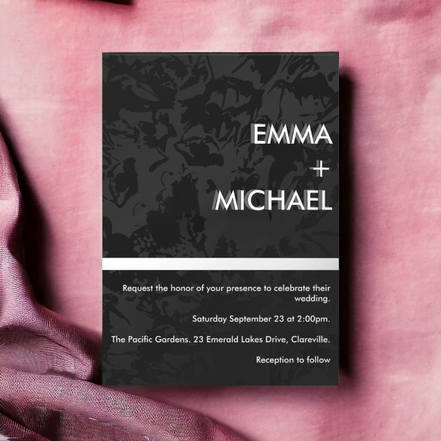 Elegant Modern Black Silver Foil Invitation (Creator Uploaded)