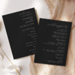 Elegant Modern Black Tie Formal Wedding Program Invitation<br><div class="desc">Set the tone for a refined and memorable ceremony with this Elegant Black Wedding Program. Designed with a dramatic black background, graceful script accents, and clean serif typography, this program is perfect for formal, black-tie, and modern weddings. Fully customizable, it allows you to personalize the welcome message, ceremony order, wedding...</div>
