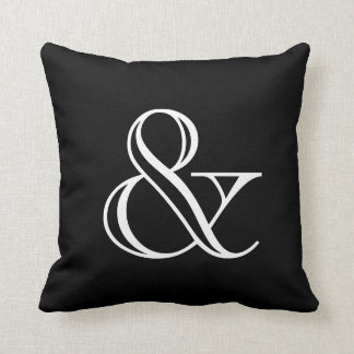 Elegant Modern Black White Ampersand Symbol Cushion