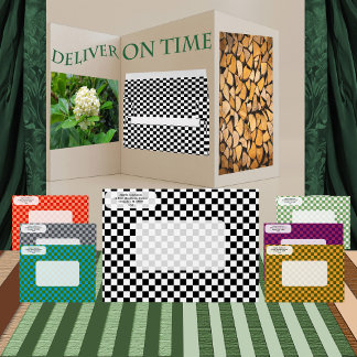 Elegant, Modern Black & White Chequered Envelope