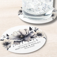 Elegant Modern Black White Floral Wedding
