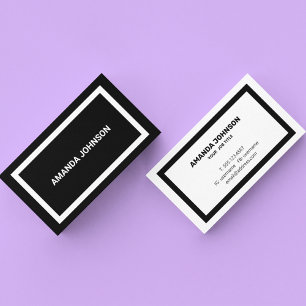 Elegant Modern Black & White Professional  Business Card