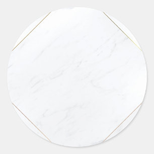 Elegant Modern Blank Template Marble Gold Frame Classic Round Sticker