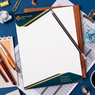 Elegant modern blue & golden template letterhead