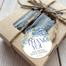 Elegant Modern Blue Hydrangea Floral Thank You