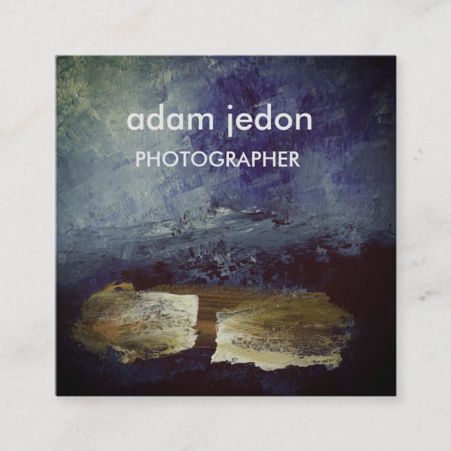 Elegant Modern Blue  Square Business Card (Front)