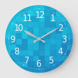 Elegant Modern Blue Squares   Wall Clock