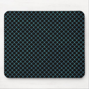 Elegant Modern Blue Teal Fence Chain Pattern Mouse Mat