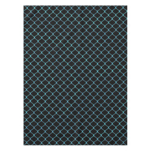 Elegant Modern Blue Teal Fence Chain Pattern   Tablecloth
