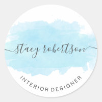 Elegant modern blue watercolor interior designer
