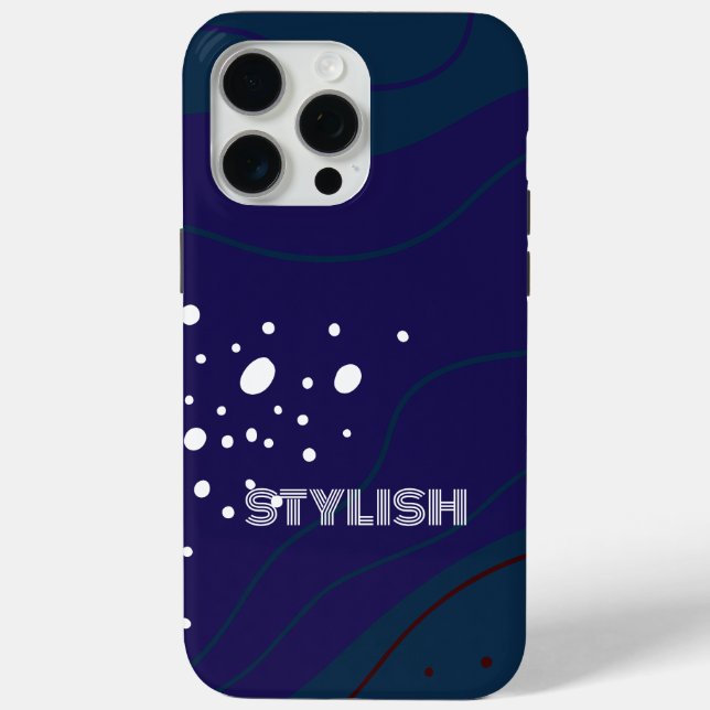 Elegant  & Modern Blue & White  Case-Mate iPhone Case (Back)