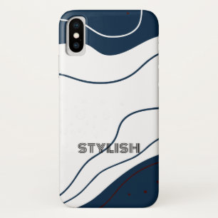 Elegant  & Modern Blue & White  iPhone X Case