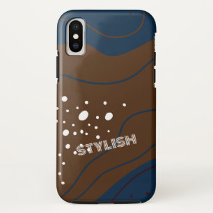 Elegant  & Modern Blue & White  iPhone X Case