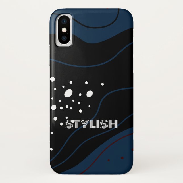 Elegant  & Modern Blue & White  Case-Mate iPhone Case (Back)