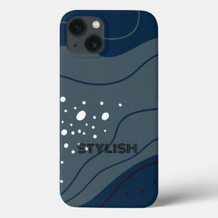 Elegant & Modern Blue & White iPhone 13 Case
